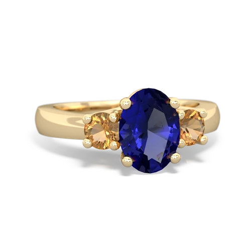 lab sapphire-citrine timeless ring