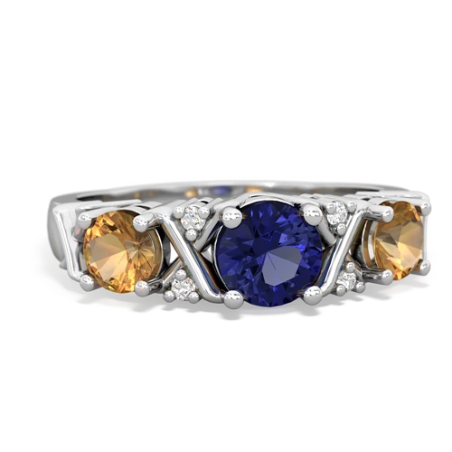 lab sapphire-citrine timeless ring