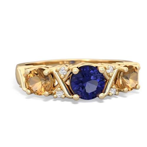 lab sapphire-citrine timeless ring