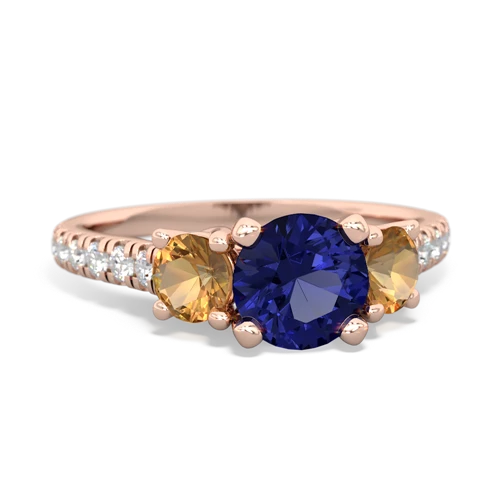 lab sapphire-citrine trellis pave ring