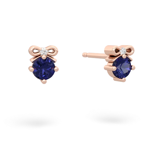 lab sapphire bows earrings