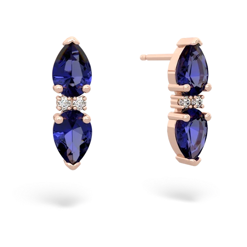 lab sapphire bowtie earrings