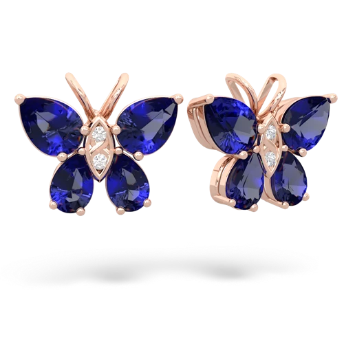 lab sapphire butterfly earrings