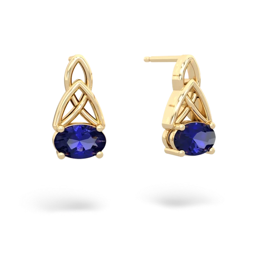 Lab Sapphire Celtic Trinity Knot Lab Created Sapphire earrings Earrings