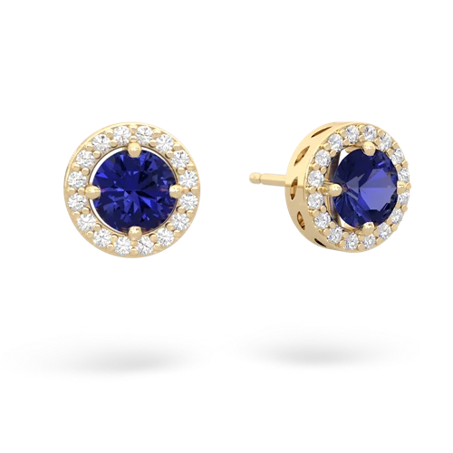 lab sapphire halo earrings