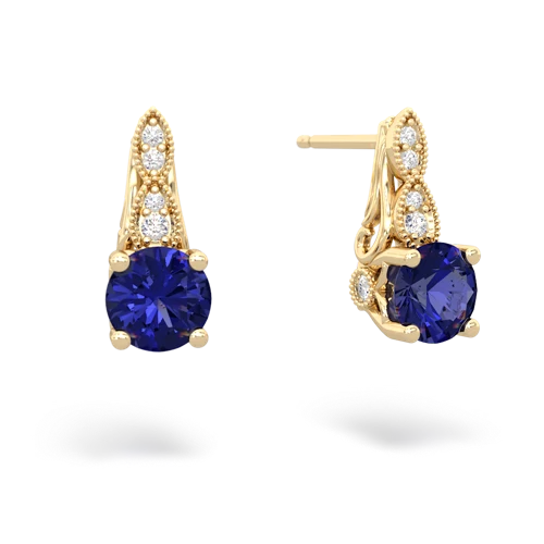 Lab Sapphire Antique Elegance Lab Created Sapphire earrings Earrings