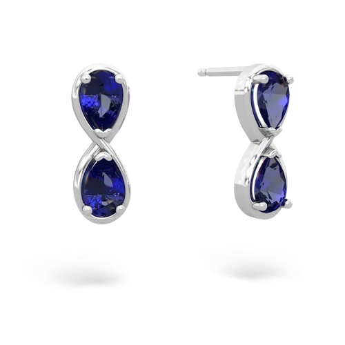 lab sapphire infinity earrings