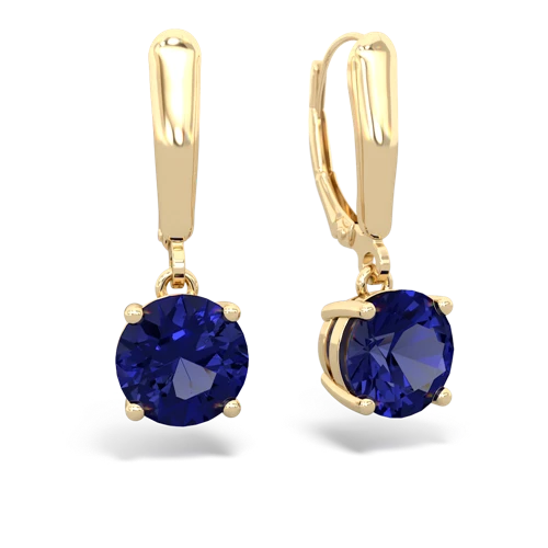 lab sapphire lever-back earrings