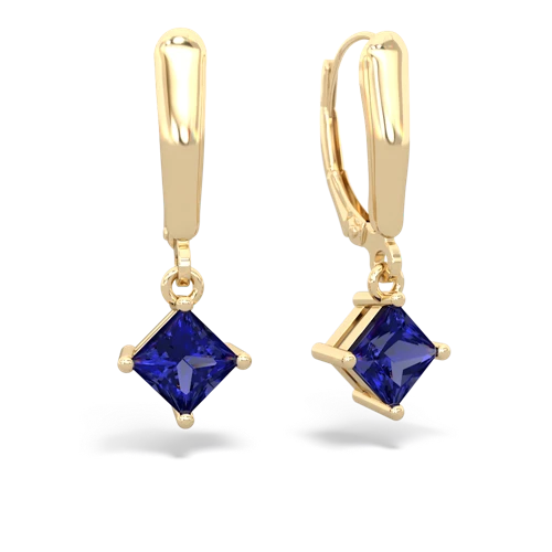 lab sapphire lever-back earrings