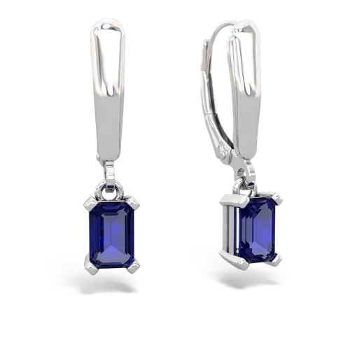 lab sapphire lever-back earrings