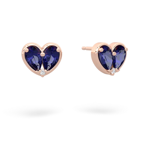 lab sapphire one heart earrings