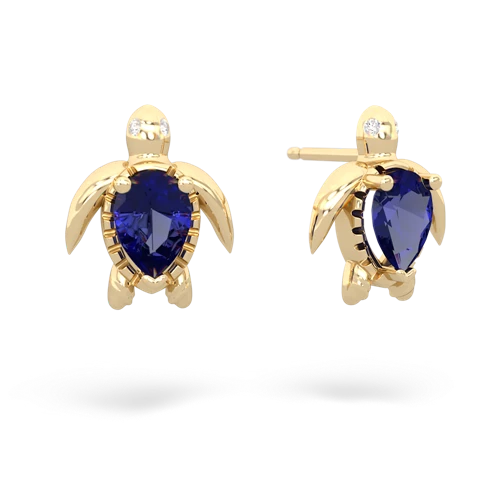 lab sapphire sea turtle earrings