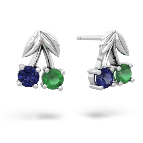 lab sapphire-emerald cherries earrings