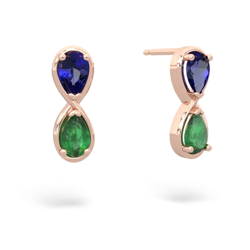 lab sapphire-emerald infinity earrings