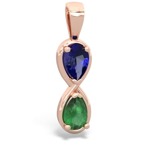 Lab Sapphire Lab Created Sapphire with Genuine Emerald Infinity pendant Pendant