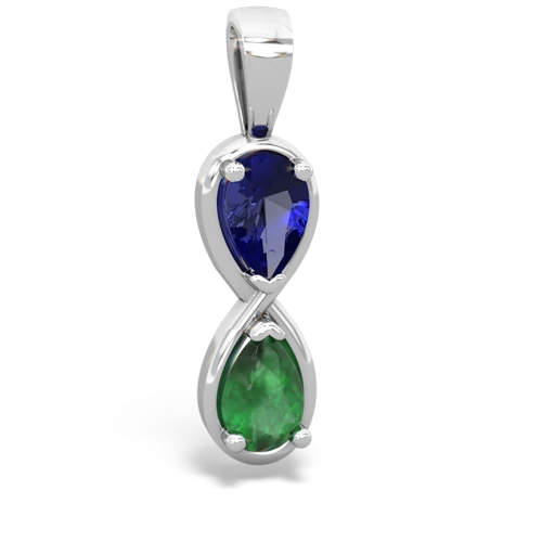 lab sapphire-emerald infinity pendant