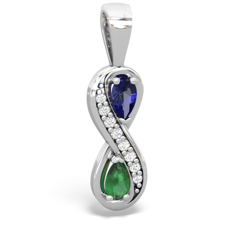 Lab Sapphire Lab Created Sapphire with Genuine Emerald Keepsake Infinity pendant Pendant