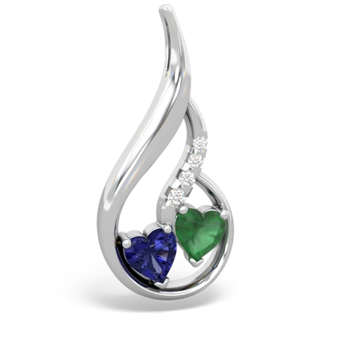 lab sapphire-emerald keepsake swirl pendant