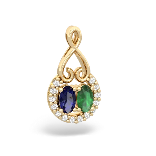 lab sapphire-emerald love nest pendant