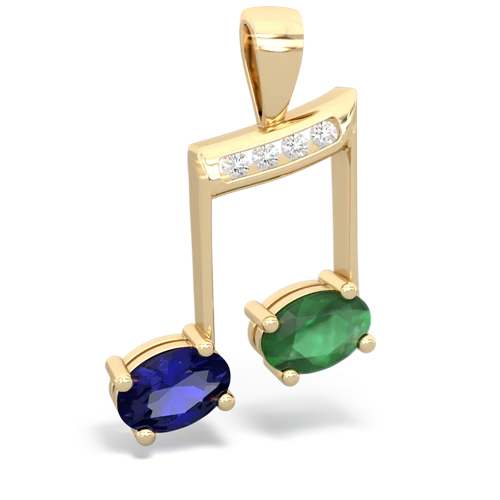 lab sapphire-emerald music notes pendant