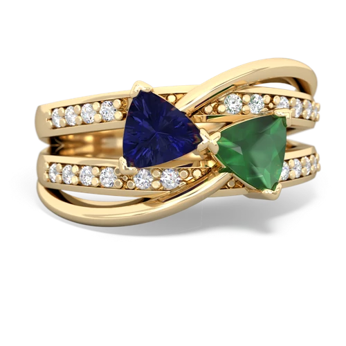Lab Sapphire Lab Created Sapphire with Genuine Emerald Bowtie ring Ring