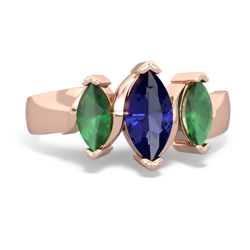 lab sapphire-emerald keepsake ring