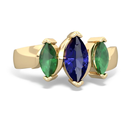 lab sapphire-emerald keepsake ring