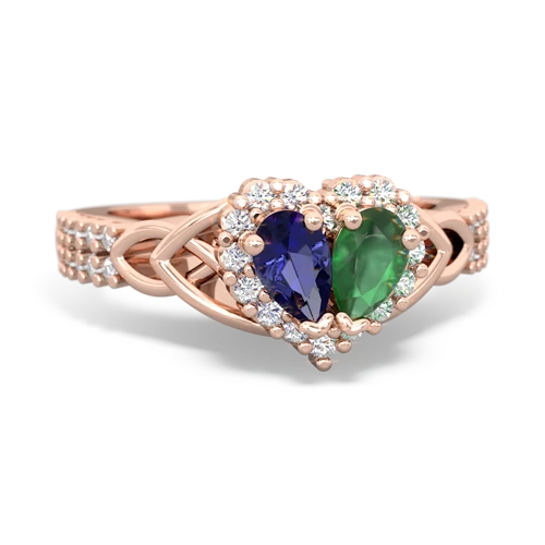 lab sapphire-emerald keepsake engagement ring