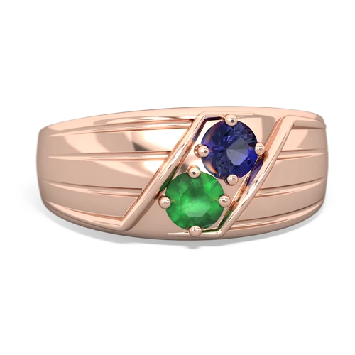lab sapphire-emerald mens ring