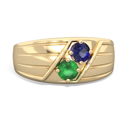 lab sapphire-emerald mens ring