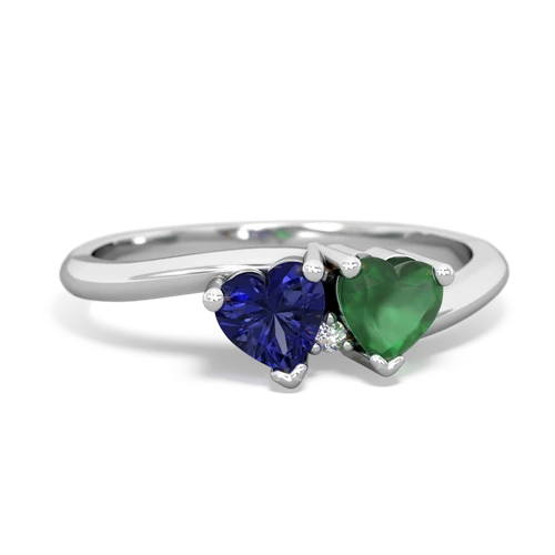 Lab Sapphire Lab Created Sapphire with Genuine Emerald Sweetheart's Promise ring Ring