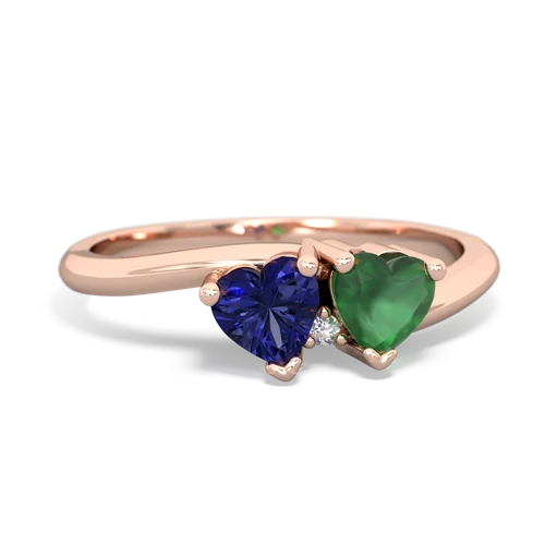 lab sapphire-emerald sweethearts promise ring