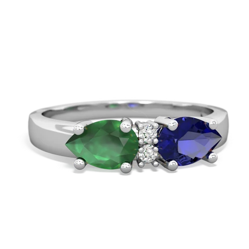 lab sapphire-emerald timeless ring