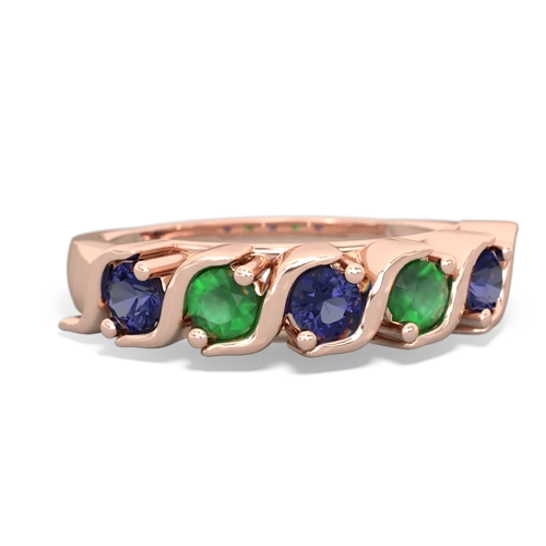 lab sapphire-emerald timeless ring