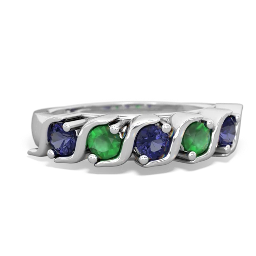 lab sapphire-emerald timeless ring