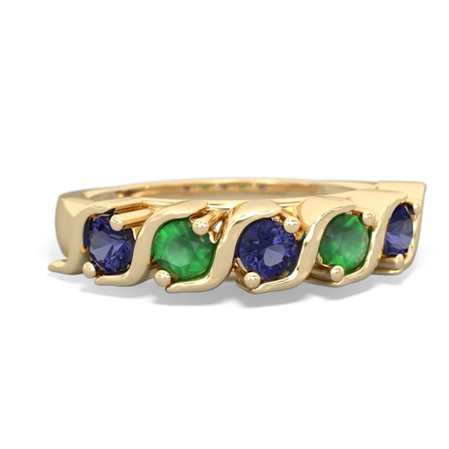 lab sapphire-emerald timeless ring