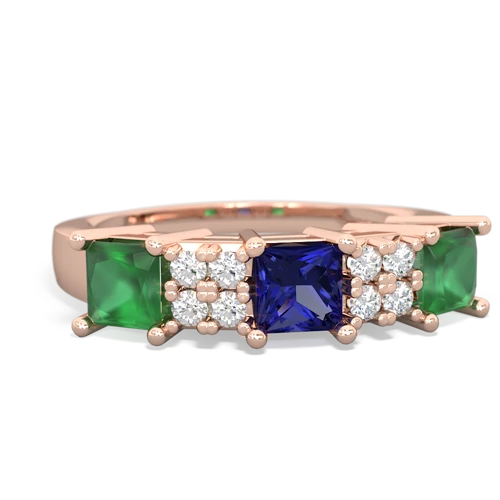 lab sapphire-emerald timeless ring