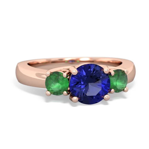 lab sapphire-emerald timeless ring