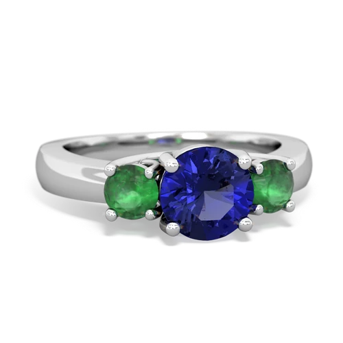 lab sapphire-emerald timeless ring