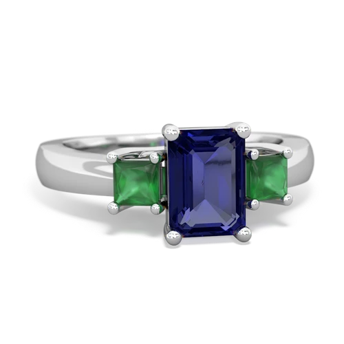 lab sapphire-emerald timeless ring