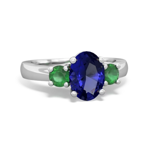 lab sapphire-emerald timeless ring