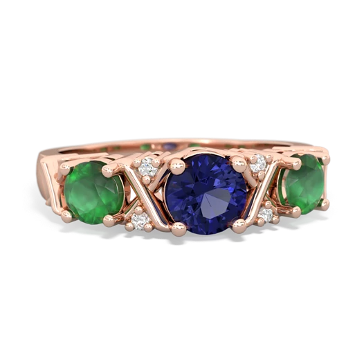 lab sapphire-emerald timeless ring