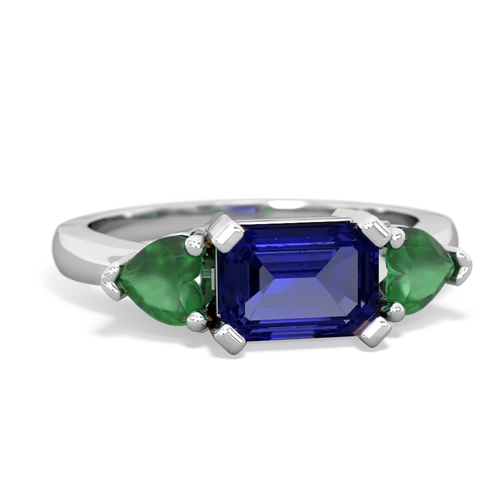 lab sapphire-emerald timeless ring