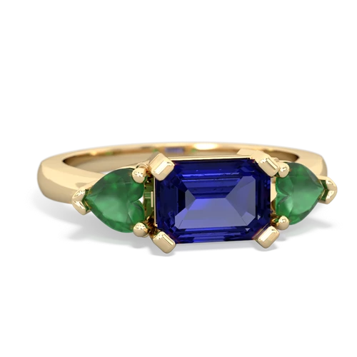 lab sapphire-emerald timeless ring