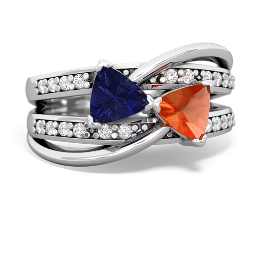 Lab Sapphire Lab Created Sapphire with Genuine Fire Opal Bowtie ring Ring