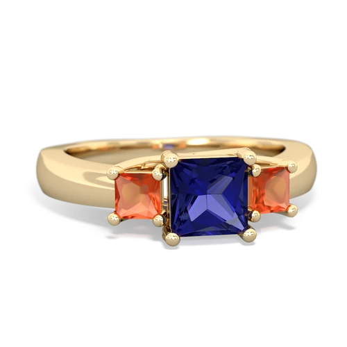 lab sapphire-fire opal timeless ring