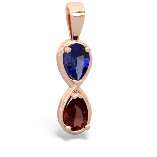 Lab Sapphire Lab Created Sapphire with Genuine Garnet Infinity pendant Pendant