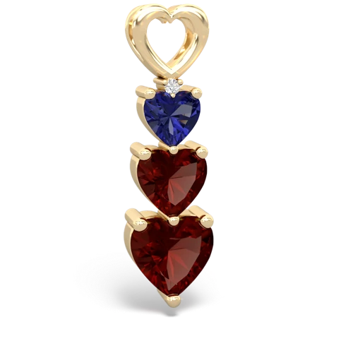 Lab Sapphire Lab Created Sapphire with Genuine Garnet and Genuine Citrine Past Present Future pendant Pendant