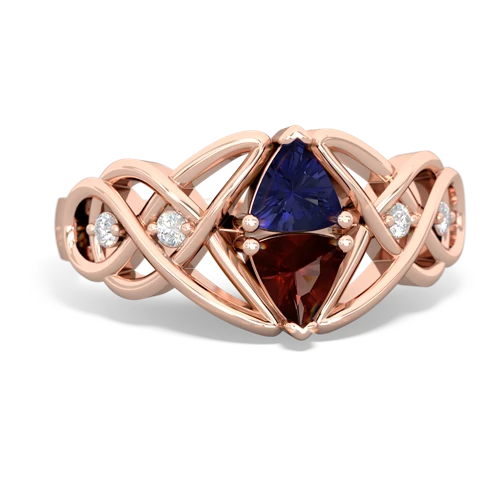 Lab Sapphire Lab Created Sapphire with Genuine Garnet Keepsake Celtic Knot ring Ring