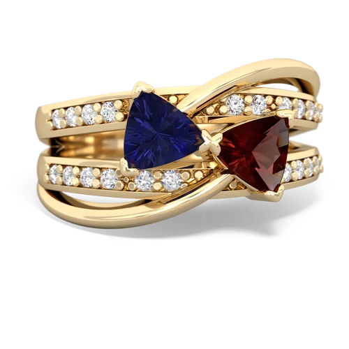 Lab Sapphire Lab Created Sapphire with Genuine Garnet Bowtie ring Ring